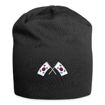 Corée du Nord Corée du Sud Asie Drapeau Corée - Bonnet en jersey - noir - Devant