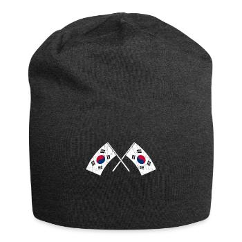 North Korea South Korea Asia Flag Korea - Jersey Beanie - charcoal grey - Front