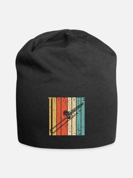 Posaune Trompete - Jersey-Beanie - Schwarz