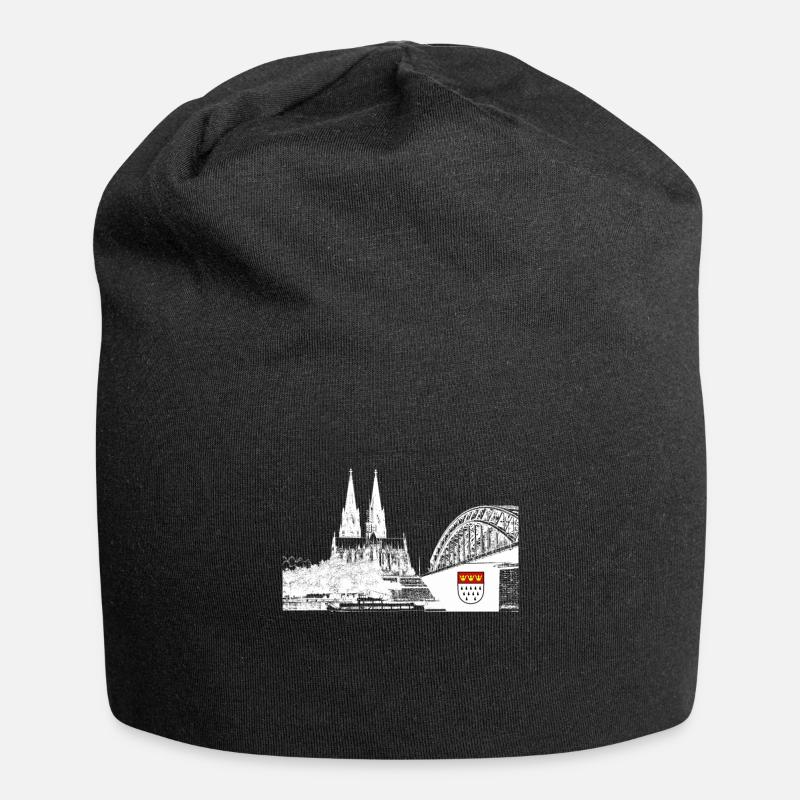 Kölner Dom - Jersey-Beanie - Schwarz