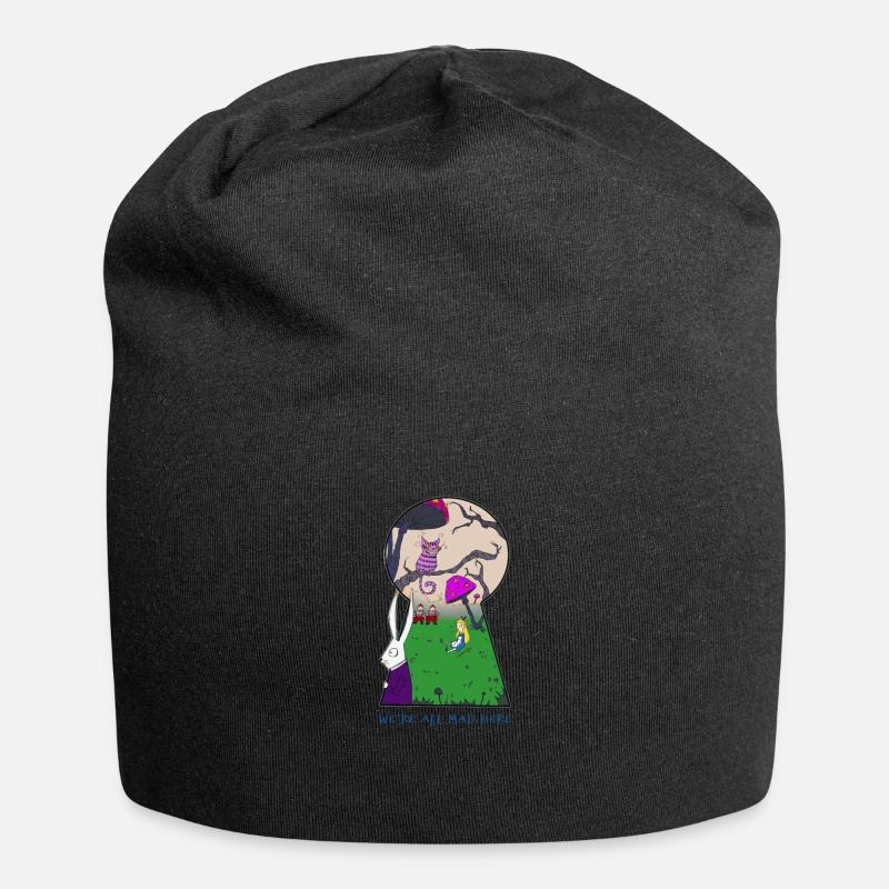 We're All Mad Here - Keyhole - Jersey Beanie - black