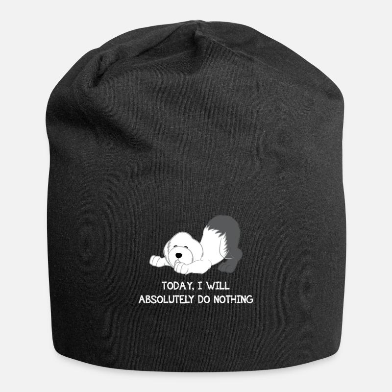 Bobtail - Bobtailbesitzer - Faul - Faulenzer - Jersey-Beanie - Schwarz