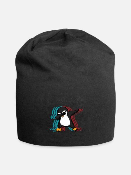 Pinguingeschenk abtupfen - Jersey-Beanie - Schwarz