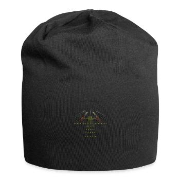 Runway Flughafen Flugzeug Geschenk - Jersey-Beanie - Schwarz - Vorne