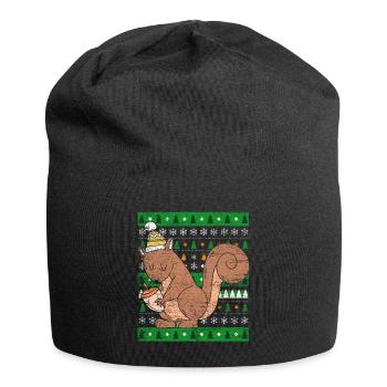 Ugly Christmas Eichhörnchen - Jersey-Beanie - Schwarz - Vorne