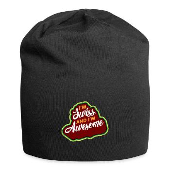 I am Swiss gift saying Christmas - Jersey Beanie - black - Front