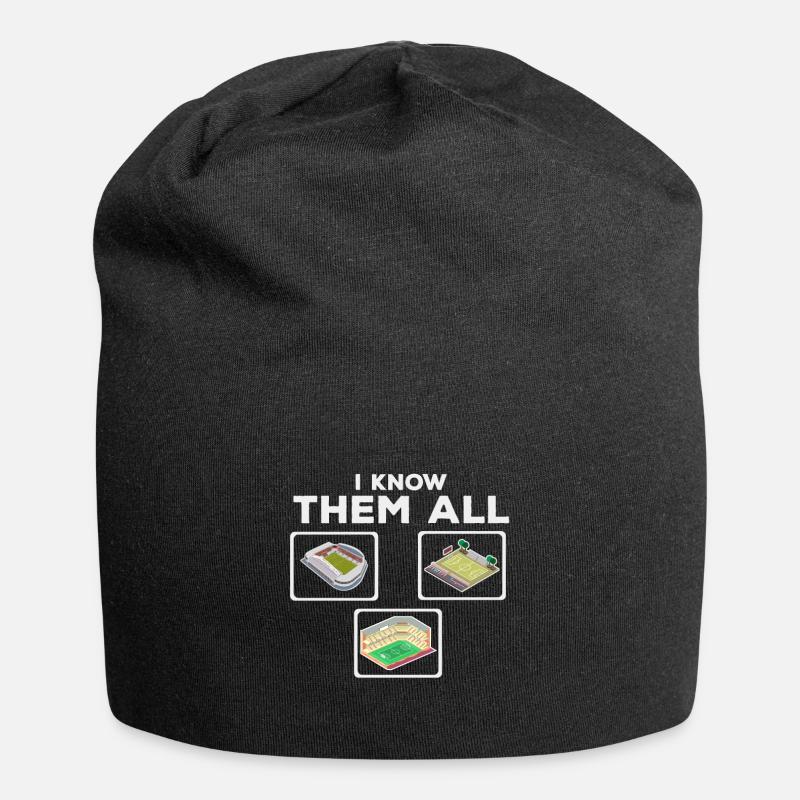 I KNOW THEMIch kenne Sie alle Groundhopping Stadio - Jersey-Beanie - Schwarz