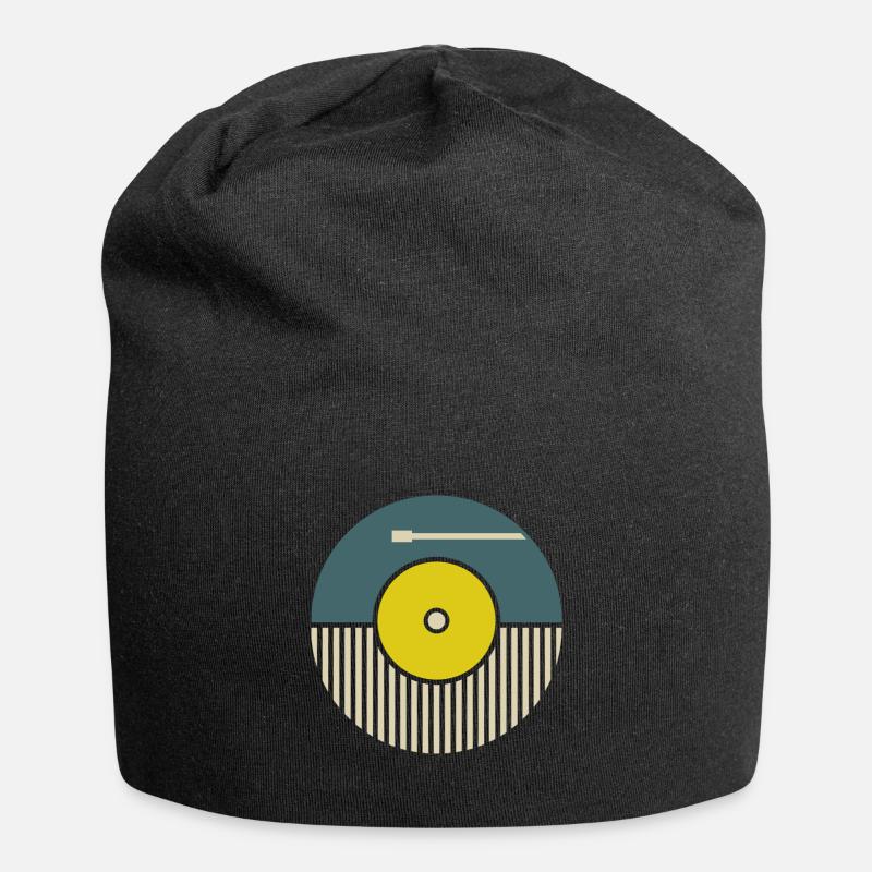 Schallplatte Geschenk kult hifi retro - Jersey-Beanie - Schwarz
