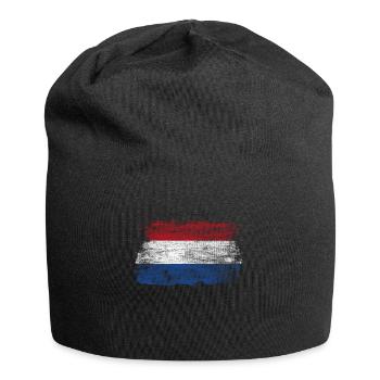 Pays-Bas Football Amsterdam Cadeau Drapeau - Bonnet en jersey - noir - Devant
