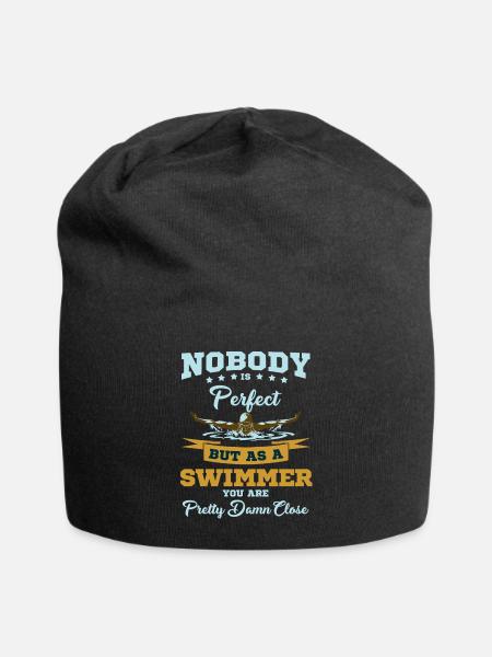 Schwimmer Schwimmen Schwimmsport Sport Geschenk - Jersey-Beanie - Schwarz