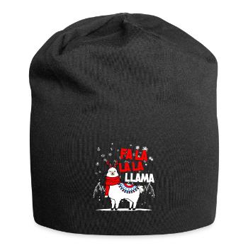 Cadeau de Noël Falalalala Llama - Bonnet en jersey - noir - Devant