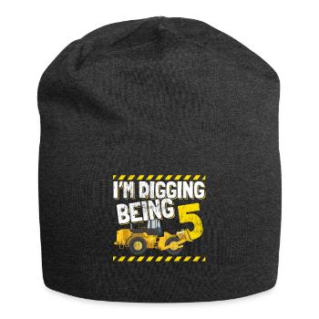 5 Jahre 5. Geburtstag Jungsgeburtstag Geschenk - Jersey-Beanie - Anthrazit - Vorne