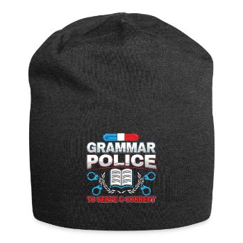 Grammaire Police Littérature Linguistique Cadeau - Bonnet en jersey - charbon - Devant