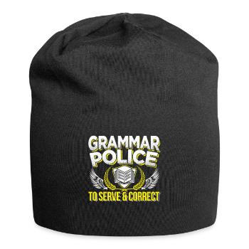 Linguistik Grammatik Deutsch Lehrer Geschenk - Jersey-Beanie - Schwarz - Vorne