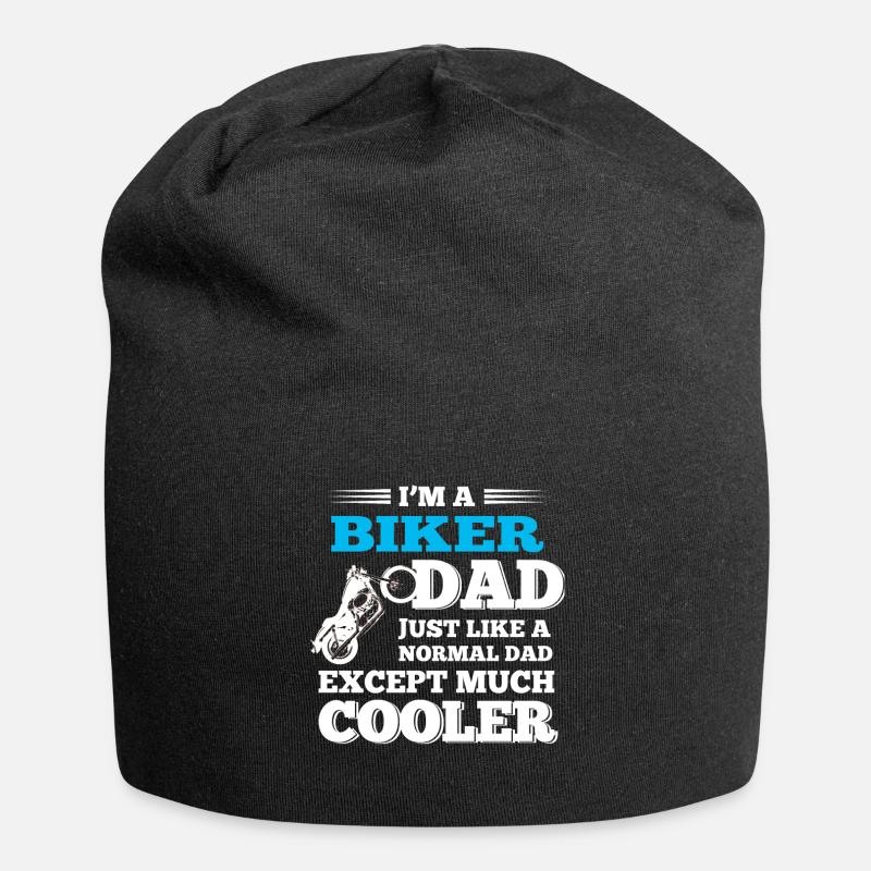 Biker Motorcyclist Motorcycle Dad - Jersey Beanie - black