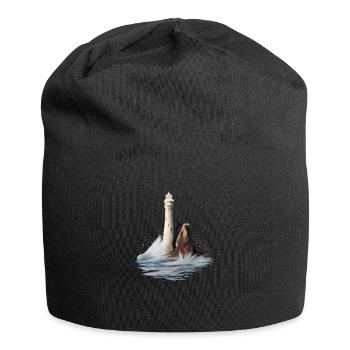 Leuchtturm Leuchtturm Ocean Rocks and Waves - Jersey-Beanie - Schwarz - Vorne
