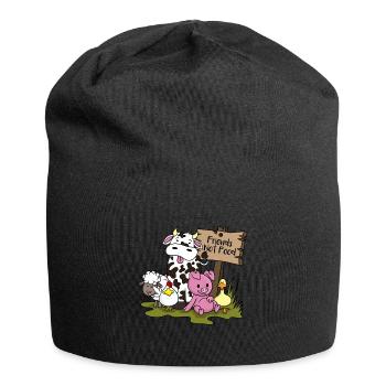 Freunde nicht Essen Vegan vegetarische Tiere gut - Jersey-Beanie - Schwarz - Vorne