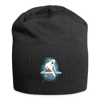 Ghost ironing self Halloween gift - Jersey Beanie - black - Front