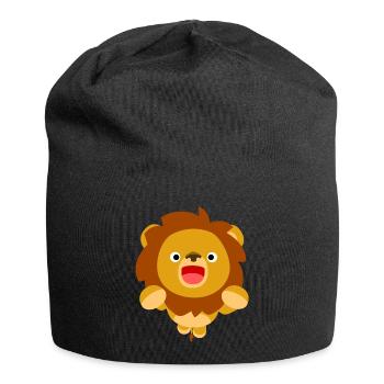 Hallo! Niedlich Trickfilm Löwe -Cheerful Madness!! - Jersey-Beanie - Schwarz - Vorne