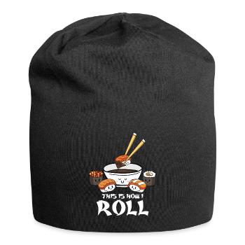 Sushi & Rice Funny food japanese gift - Jersey Beanie - black - Front