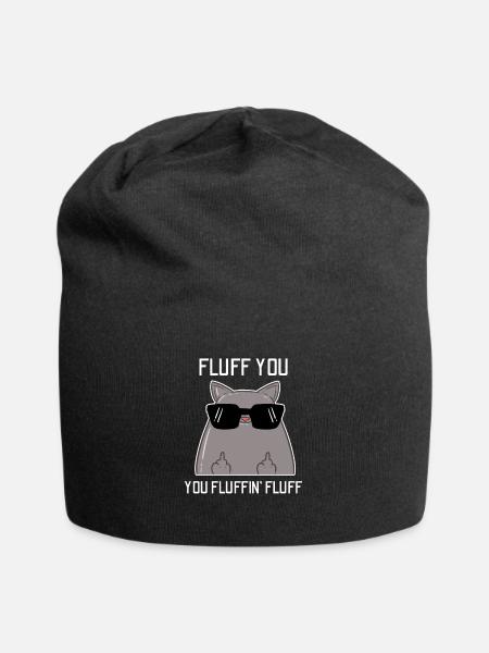 Fluff You - Jersey-Beanie - Schwarz