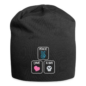 Peace Love XRay Radiology Tech - Jersey Beanie - black - Front