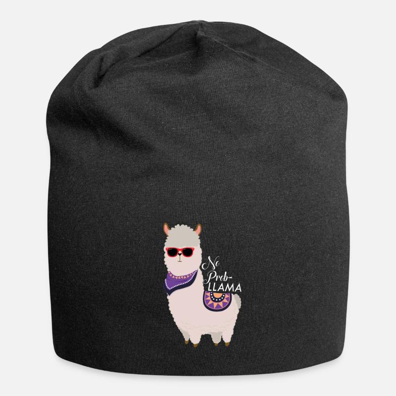 No problem - Cool alpaca llama - Jersey Beanie - black
