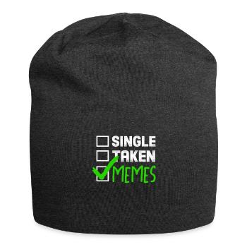 Funny Meme Gift Single Taken Memes - Jersey Beanie - charcoal grey - Front