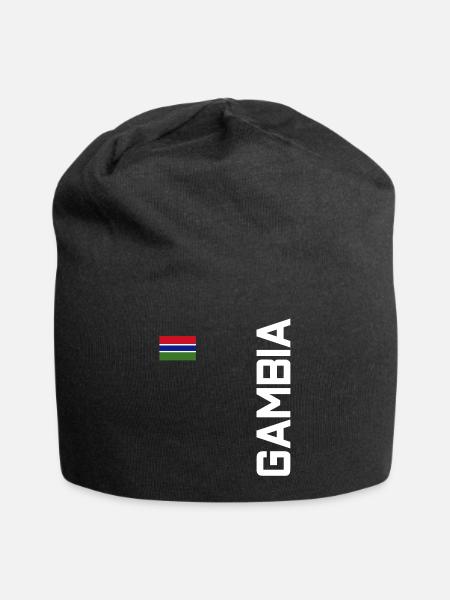 Gambia - Jersey-Beanie - Schwarz