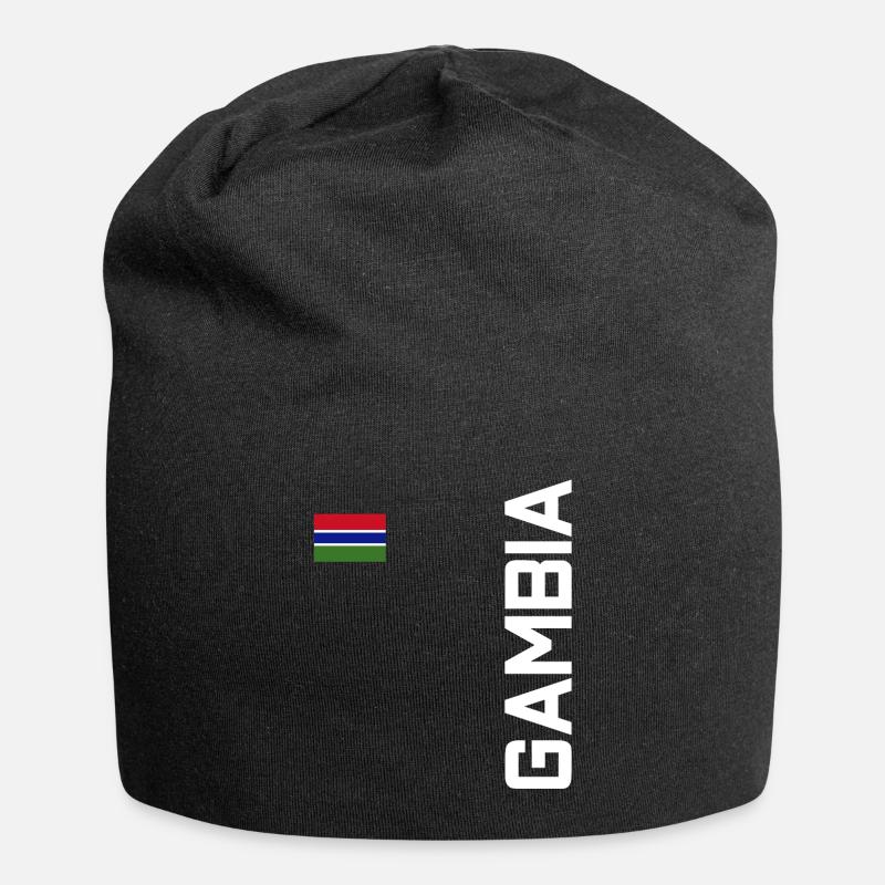 Gambia - Jersey-Beanie - Schwarz