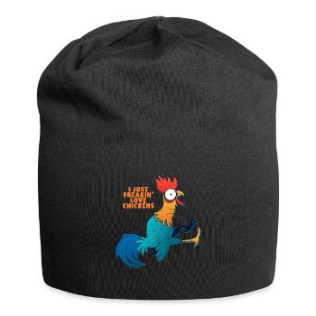 I Just Freakin Love Chickens - Jersey Beanie - black - Front