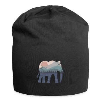 Elephant Berge Weihnachten Safari Geschenk - Jersey-Beanie - Schwarz - Vorne