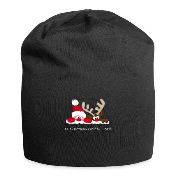 It's Christmas Time - Frohe Weihnachten - Jersey-Beanie - Schwarz - Vorne