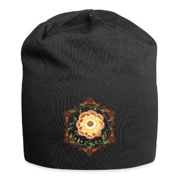 Motif floral T-shirt Premium Femme - Bonnet en jersey - noir - Devant