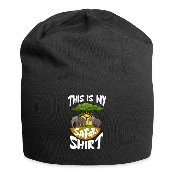 Safari Afrika Geschenk Shirt - Wüste Elefant - Jersey-Beanie - Schwarz - Vorne