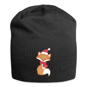 Winter Fuchs Schal Weihnachten Kawaii Süß Geschenk - Jersey-Beanie - Schwarz - Vorne