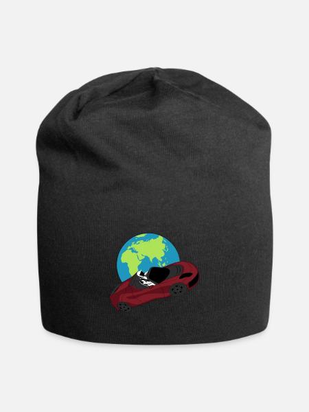 Tesla in Space – SpaceX Inspired Design - Jersey Beanie - black
