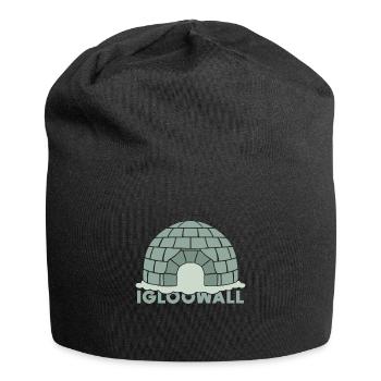 Iglu Geschenk Eskimo Schneehaus Schnee - Jersey-Beanie - Schwarz - Vorne