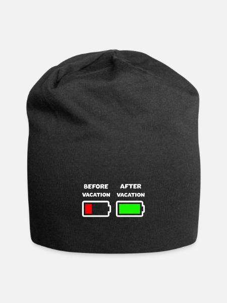 Vor dem Urlaub Nach dem Urlaub - Jersey-Beanie - Schwarz