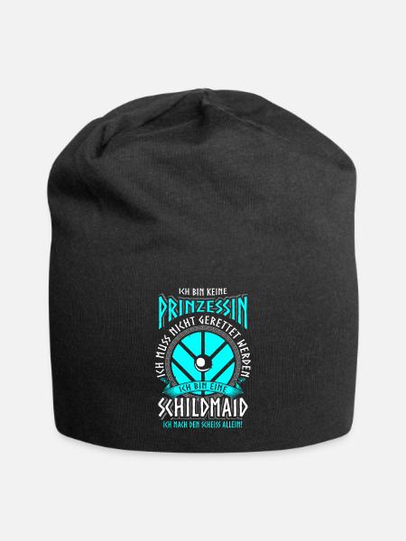 Schildmaid Keine Prinzessin Wikinger Geschenk - Jersey-Beanie - Schwarz