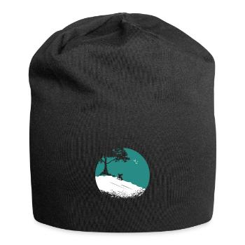 Luge cadeau neige enfants hiver - Bonnet en jersey - noir - Devant