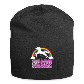 Death metal unicorn gift - Jersey Beanie - charcoal grey - Front