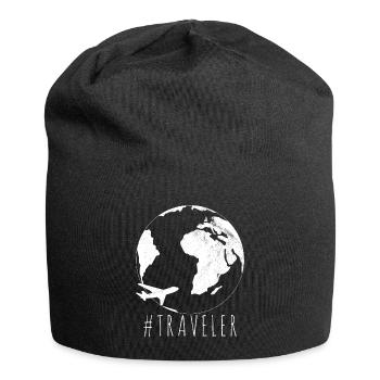 Globe World Map Travel - Jersey Beanie - black - Front