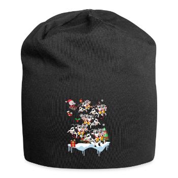 Kuh Kühe Landwirt Santa Weihnachten Geschenk - Jersey-Beanie - Schwarz - Vorne