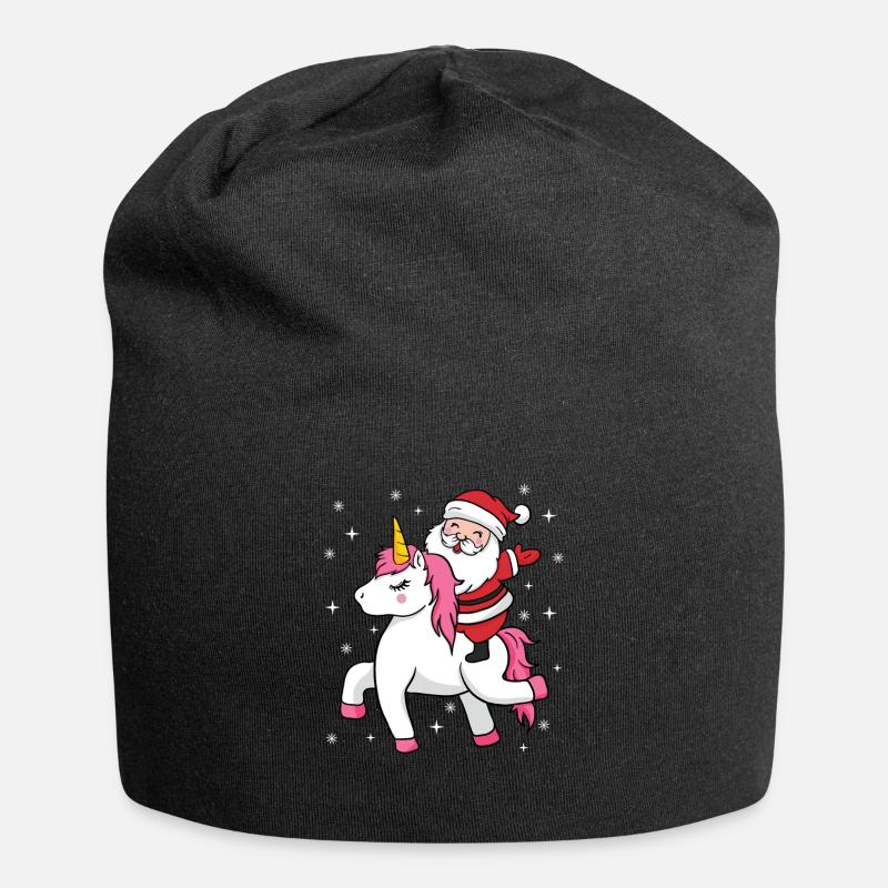 Père Noël Licorne Nicolas cadeau de Noël - Bonnet en jersey - noir