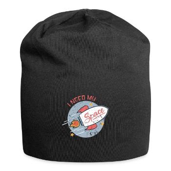 Astronaut Rakete - Jersey-Beanie - Schwarz - Vorne
