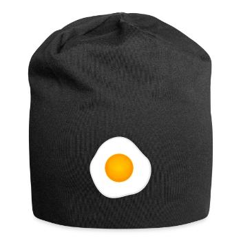 Œuf au plat le matin. - Bonnet en jersey - noir - Devant