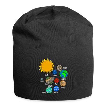 Universum Planeten - Jersey-Beanie - Schwarz - Vorne