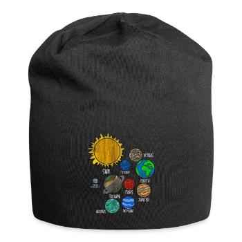 Planeten Erde - Jersey-Beanie - Schwarz - Vorne