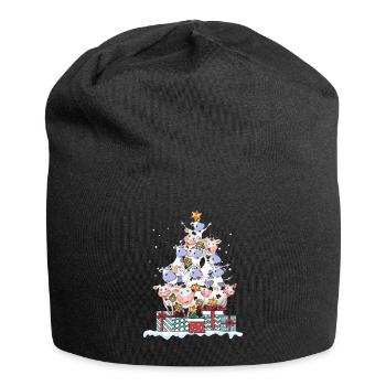 Kuh Kühe Landwirt Bauer Weihnachten Geschenk - Jersey-Beanie - Schwarz - Vorne